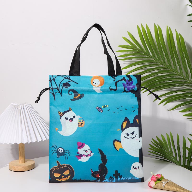 Halloween nem szőtt, húzózsinóros édességtáskák