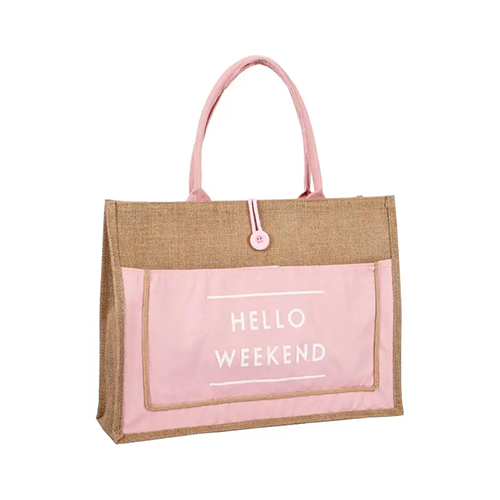 Nyomtatott betűs Jute Tote Bag